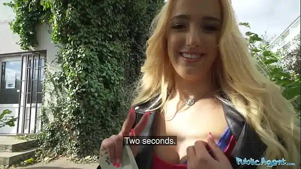 Public Agent Anna Khara in a short dress is bent over and fucked deep from behind