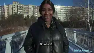 Public Agent Josy Black Shows Her Big Beautiful Black Ass Whilst Riding A Big Fat Dick