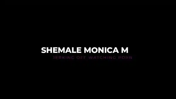 Shemale Monica M – Jerking off to porn