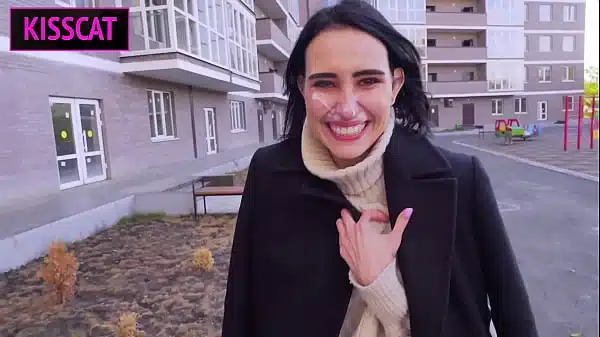 Stepsister wanna try Public Anal Sex with Facial Cum Walk