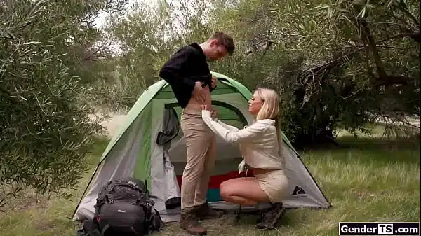 Taking my shemale gf Angelicca Good out camping gets me laid