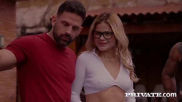 The new maid, Nicole Nixon, raises the temperature in the jacuzzi with a threesome with her bosses.