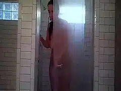 Wife shaving in shower