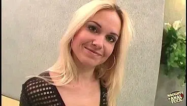 Darling blonde Evelin heroically handles the anal double penetration threesome doggy style creampie making class.