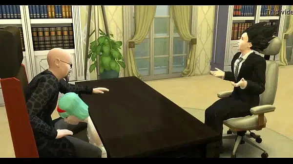 Dragon Ball Porn Epi 56 Maid Bulma Beautiful Wife Sucks the Cock of her Husband’s Boss in front of him does not realize Netorare