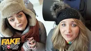 Fake Hostel – French girls beg him before they get pounded hard