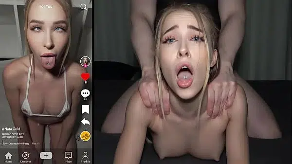 SHE MESSAGED US ON TIKTOK – Extra Tight Teen Loves Rough Doggy Fucking