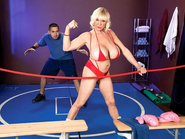 Shelly pins down her prize: cock!