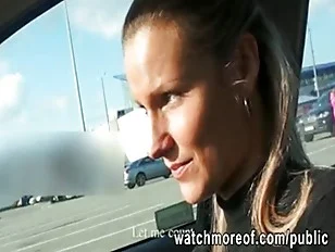 Superb Czech girl picked up and fucked right outside the car