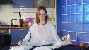 Trying on a chic sexy bodysuit and blue lingerie – Unpacking Gifts from the Past – ArinaFox