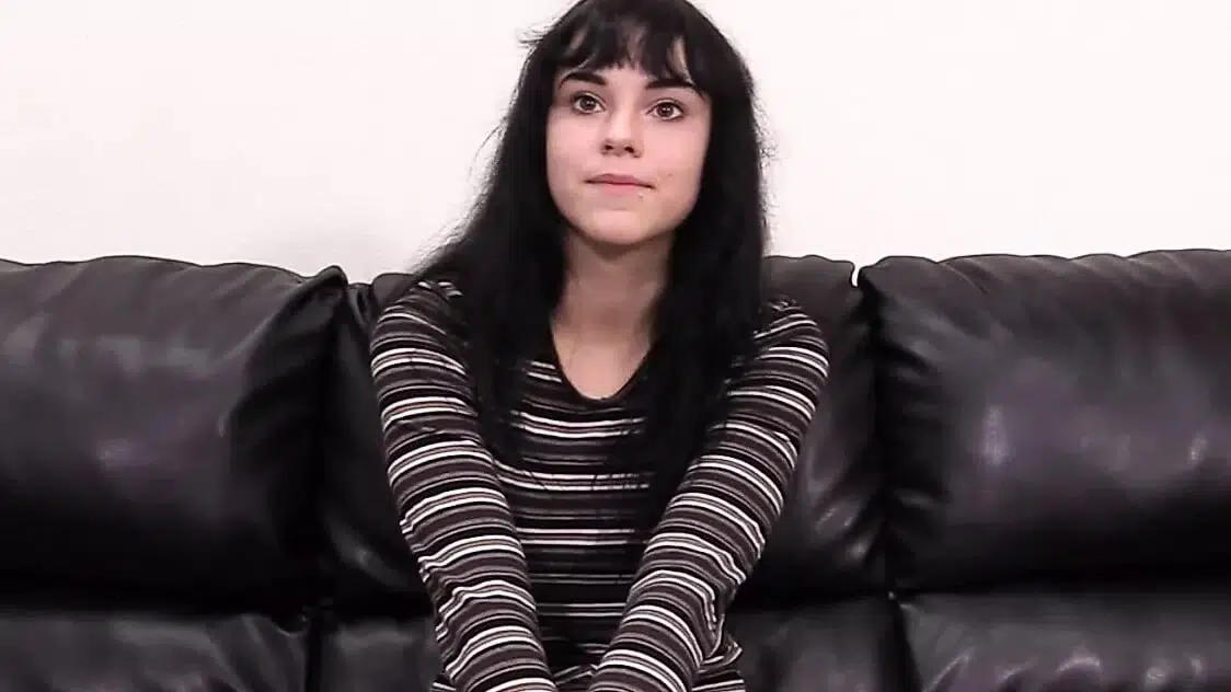 Young Aria casting with big cock anal fuck and eats cum