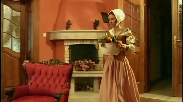 18th century: 2 horny gentlemen screw the maid in a DP