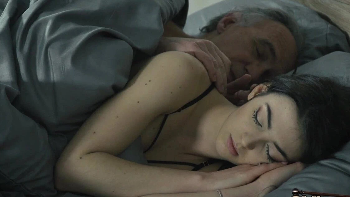 Grandpa fucks teen and shoves his cock inside her hard and deep