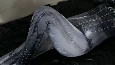 SEXY INDO GIRL COSPLAYS SPIDERMAN AND THEN MASTURBATES WITH A BOTTLE