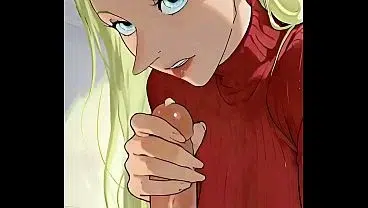 Blonde Queen Hilling Gives Fast Sensual Handjob