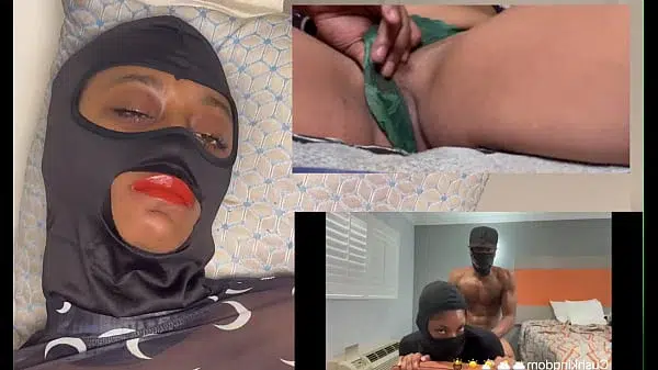 Ebony reaction squirt while watchin xvideos eye rolling orgasm