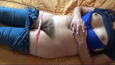 My stepmother with a big ass puts on jeans and shows off for me while I masturbate