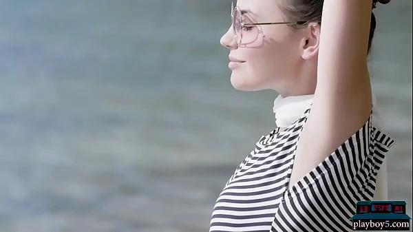 European MILF model from Czech Republic gets naked on the beach