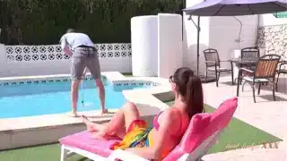 Hot British Milf Eva Johnson Gets Creampied By The Pool Boy