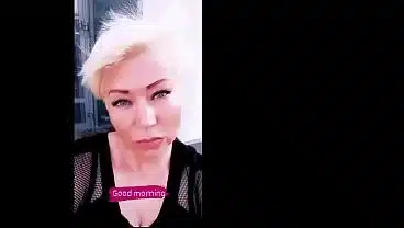 Very close-up shots of a mature slut’s pussy with purple hair and other parts of her slutty body…))
