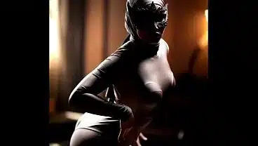A masked Arabic girl in hijab dancing sexy