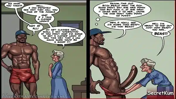 Art Class season #2 ep #1 – Sexy old woman show muscular black man that she can handle the Dick.