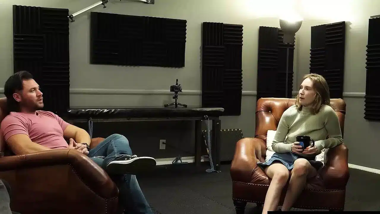 Blonde Babe Interviewed , Sucking Cocks And Anal Creampied