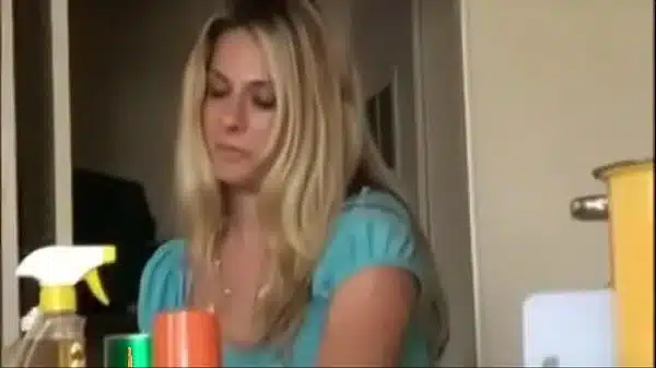 Blonde babe rides cock
