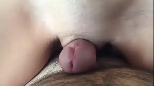 Close up pussy rubs against cock