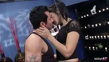 Flexible Black Hair small Tits Emo Girl Coco Velvet seduce Big Dick Boy to Hard Fuck and massive cumshot