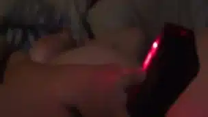 Girfriend watches porn and cums with rabbit vibrator while I film