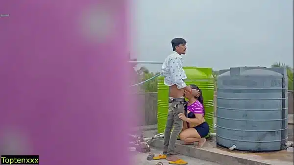 Hindi real Hot Sex at roof! Plz Don’t Cum Inside pussy