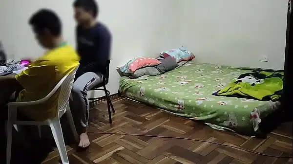 I’m in my best friend’s room playing a video game, his wife comes in and without shame or anything she starts to touch my dick then she starts to suck it when her husband is there