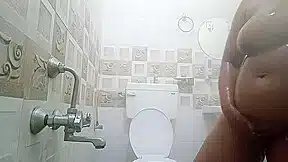 Indian Couple In Bathroom