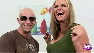 MILF Phoenix Marie is shooting her first porn and got severely jizzed over her face.