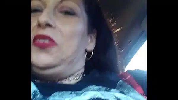 Nude in the Car,  Flashing Big Bouncing Boobs