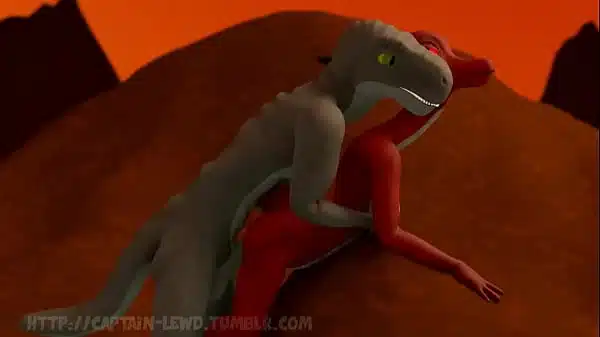 Red dinosaur porn