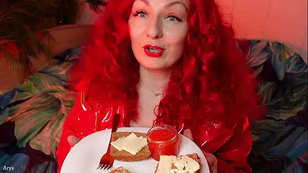 redhead girl in braces chewing swallowing and tease by vore – food fetish free video