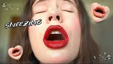 She Loses Control Powerful Wet Sneezes Right in Your Face