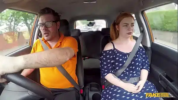 This ginger girl has a huge white ass – Fake Driving Schooll