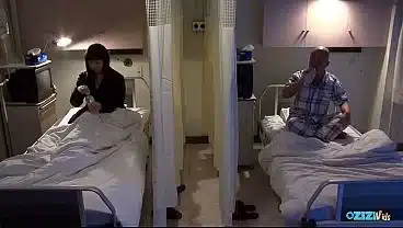 This hospital is going to see this individual engage in explicit sexual activity, culminating in a significant climax.