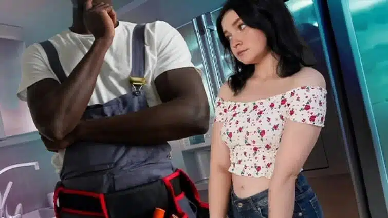 Virgin Butterfly Needs Some Maintenance On Her Pipes, So She Calls The BBC Handyman For Help