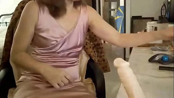1477 – Amateur Slut, in Pink Satin Dress, Satin Lingerie, Stockings and High Heels, Deepthroat, Pussy Fucking, Fucking from behind, Rimming