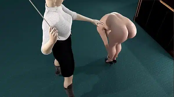 3D animation – girl gets the cane
