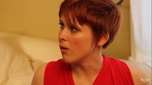 A busty lesbian redhead with perfect boobs gets the most arousing birthday present delivered by a hot brunette