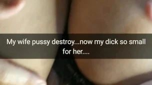 After bareback gangbang, my small dick in condom can’t satisfy my wife`s pussy [Cuckold. Snapchat]