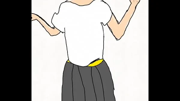 Bad animation of woman showing her