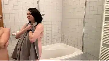 Behind Camera from shooting Shione Cooper in 9th Pregnancy with MILF Busty Blonde