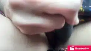 Cumming on my toy while Uber driver takes me to work