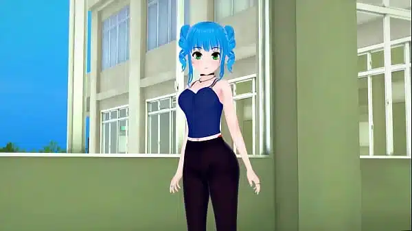 Hot blue haired anime girl takes huge dick – Hentai anime